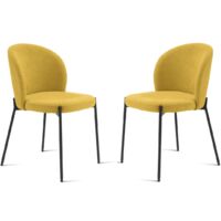 Sedia in tessuto Giallo con struttura in metallo MEGGIE 2 sedie