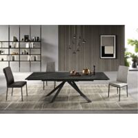 Tavolo allungabile 240 cm piano gre's porcellanato NESTORE Nero