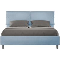Letto matrimoniale e rete 160x190 in microfibra azzurro Sleeper