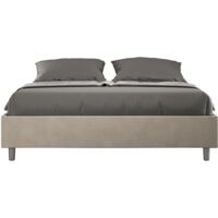Letto contenitore da 160x190 in microfibra sabbia Azelia