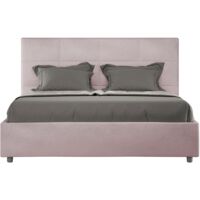 Letto matrimoniale e rete 160x200 in microfibra glicine Mika