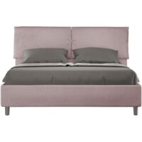 Letto contenitore da 160x200 in microfibra glicine Mados