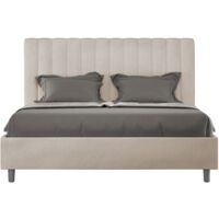 Letto matrimoniale e rete 160x200 in microfibra sabbia Agueda
