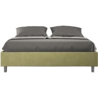 Letto contenitore da 160x200 in microfibra te' verde Azelia