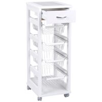 Carrello da cucina porta frutta in legno 40x45xh85 cm WHITE-MORI