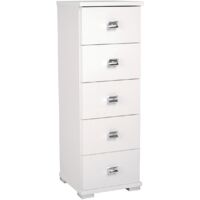 Cassettiera Piccola 5 cassetti in legno 31,5x31cm Bianco Frassinato
