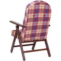 Poltrona Relax Legno Con Cuscino Quadrettoni - Made Italy Bordeaux - Foto 9