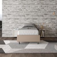 Letto singolo senza rete imbottito 80x190 similpelle tortora Azelia
