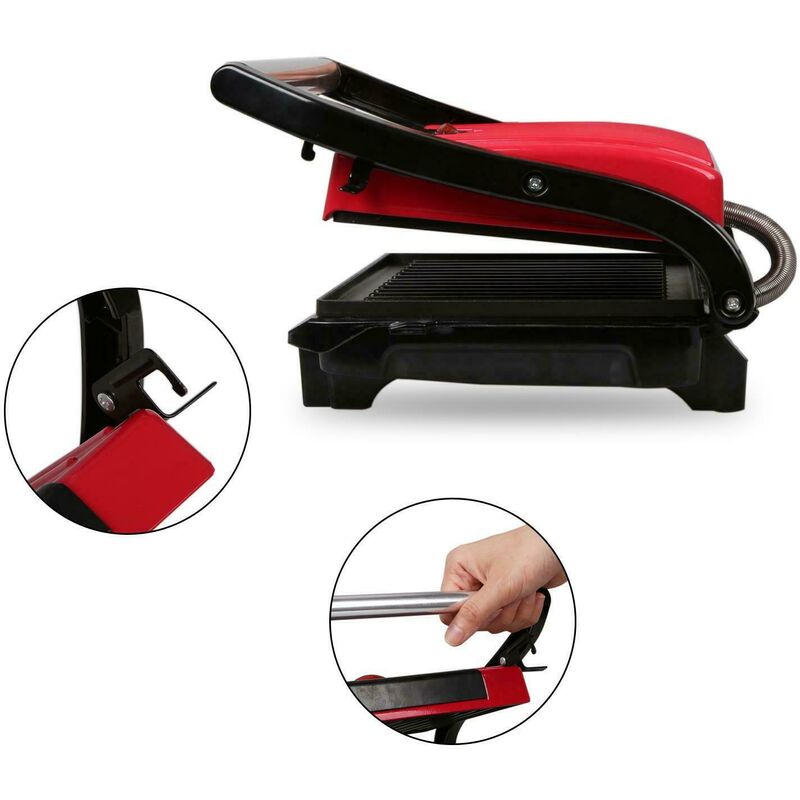 Aigostar PIASTRA ELETTRICA TOSTAPANE PANINI GRILL SANDWICH 700W ROSSO AIGOSTAR 