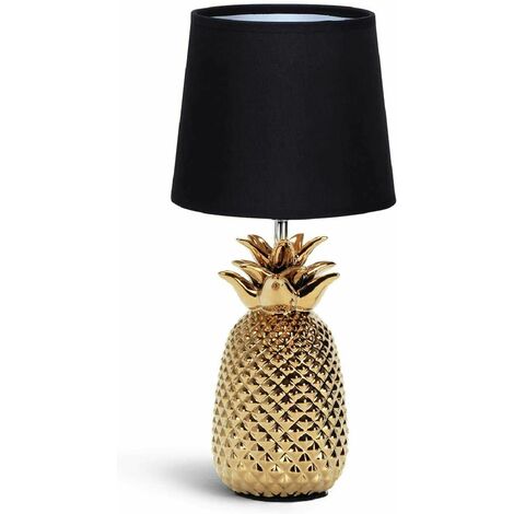 Aigostar LAMPADA DA TAVOLO LUME COMODINO MODERNA BASE IN CERAMICA PARALUME IN STOFFA 