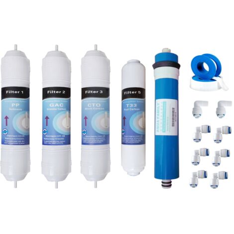 Kit OFERTA membrana + 4 filtros osmosis inversa compacta