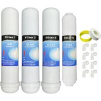 Kit 4 filtros osmosis inversa compatible HIDROSALUD HIDROBOX