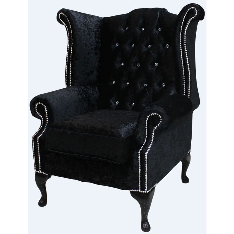 Crushed velvet deals high back chair