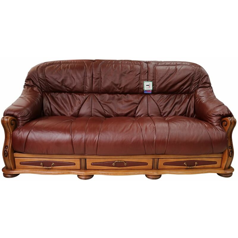 3 Seater Sofa Settee Burgandy