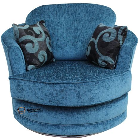 Cuddler Swivel Chair | Snuggle Swivel Armchair Carlton Teal Fabric