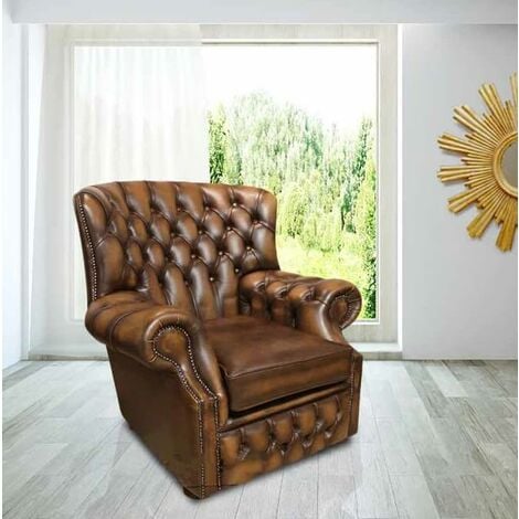 Chesterfield armchair 2024 high back