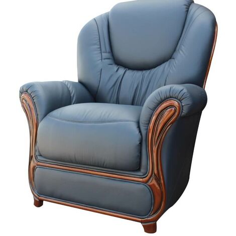 Navy deals leather armchair