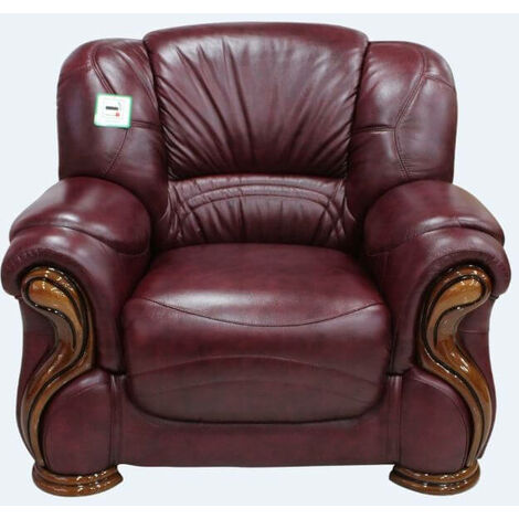 Burgundy leather 2024 armchair