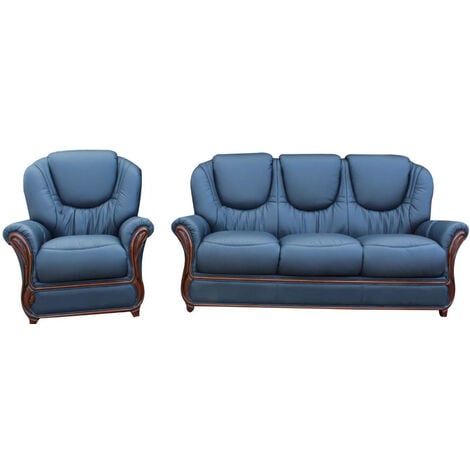 Leather deals sofa navy