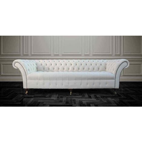 4 seater white store leather sofa