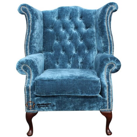 Teal deals chesterfield chair