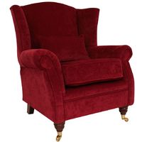 Wing Chair Fireside High Back Armchair Pimlico Wine Fabric
