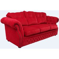 Chesterfield Era 3 Seater Settee Traditional Chesterfield Sofa Rouge Red Fabric
