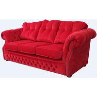 Chesterfield Era 3 Seater Settee Traditional Chesterfield Sofa Rouge Red Fabric