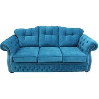 Chesterfield Era 3 Seater Settee Traditional Chesterfield Sofa Danza Teal Fabric