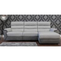 Ritz Corner Leather And Fabric Sofa Available In Grey RH