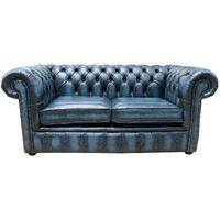 Blue leather sofa 2024 and loveseat