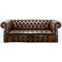 Gold antique leather Chesterfield sofa | DesignerSofas4U