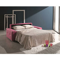 Ettore 2 Seater Italian Fabric Sofa Bed Pink