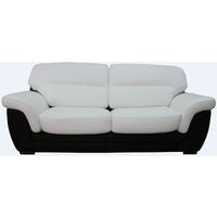 Daniel 3 Seater Italian Leather Contemporary Sofa Black White
