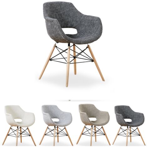 Single Olivia Eiffel Fabric Armchair,  Dining Tub Chair, Dining chair for Dining Room, Kitchen, Office - Grey