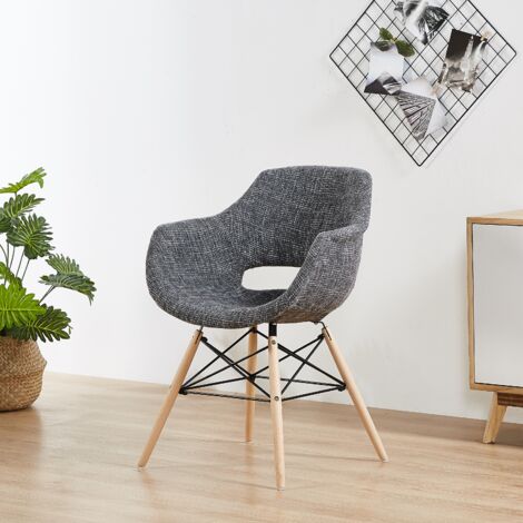 Single Olivia Eiffel Fabric Armchair,  Dining Tub Chair, Dining chair for Dining Room, Kitchen, Office - Grey