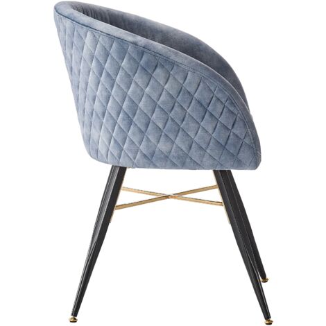 Single Vittorio Modern Velvet Dining Chair - Ergonomic Curved back with Metal Legs - Armchair for Dining Room Kitchen Living Room - Grey