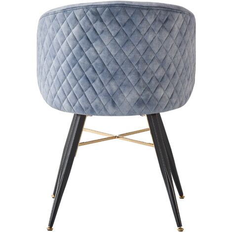 Single Vittorio Modern Velvet Dining Chair - Ergonomic Curved back with Metal Legs - Armchair for Dining Room Kitchen Living Room - Grey