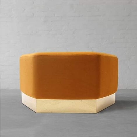 Amore LUX XL Velvet Pouffe, Footstool, Living Room Furniture, Hexagon Shape, Modern Pouffe, Single, Teal (1/5)
