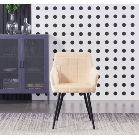 Duke LUX Camden Dining Set - a White Wooden Dining Table and Set of 4 Cream Velvet Dining Chairs - Dining Room Kitchen