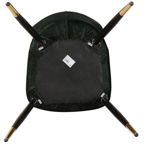 Single New York LUX Upholstered Dining Chair with Silver end Caps for Dining Room Kitchen - Green