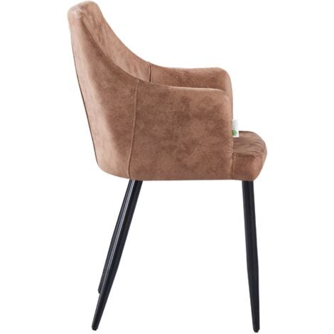 Single Zarah Modern Leather Dining Chair - Upholstered in Faux Leather with Metal Legs - Armchair for Dining Room Kitchen Living Room - Cappuccino