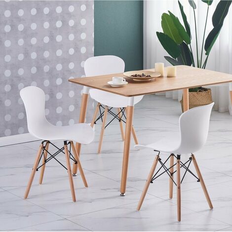 Alessia Halo Dining Table Set with 4 Chairs (OAK & WHITE)