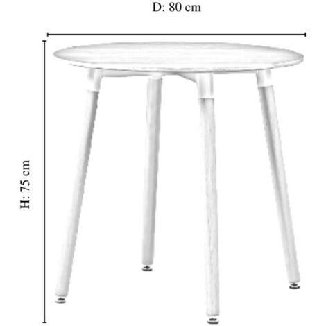 Halo Round Lorenzo Dining Set - a White Wooden Dining Table and Set of 4 White Polypropylene Dining Chairs - Dining Room Kitchen