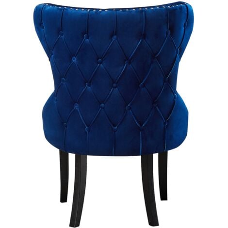 Single  Mayfair LUX Velvet Dining Chair W/ Wooden Legs - Dining Room Chair - Upholstered chair - Modern Dining Chair - Royal Blue