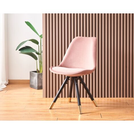 Set of 1/4 Sofia Velvet Upholstered Dining Chair Single - Pink
