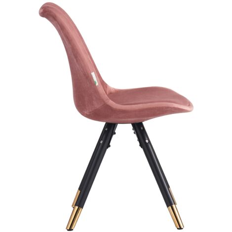 Set of 1/4 Sofia Velvet Upholstered Dining Chair Single - Pink