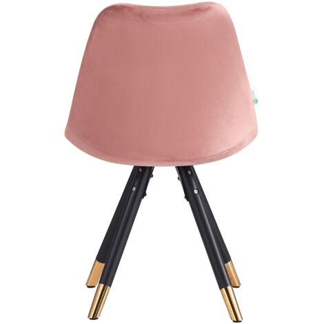 Set of 1/4 Sofia Velvet Upholstered Dining Chair Single - Pink