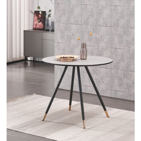 Dorchester LUX Sofia Dining Set - a Grey Wooden Dining Table and Set of 4 Black Velvet Dining Chairs - Dining Room Kitchen