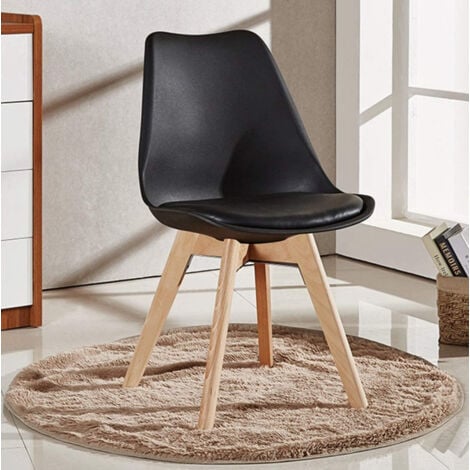 Halo Round Lorenzo Dining Set - an Oak Wooden Dining Table and Set of 2 Black Polypropylene Dining Chairs - Dining Room Kitchen